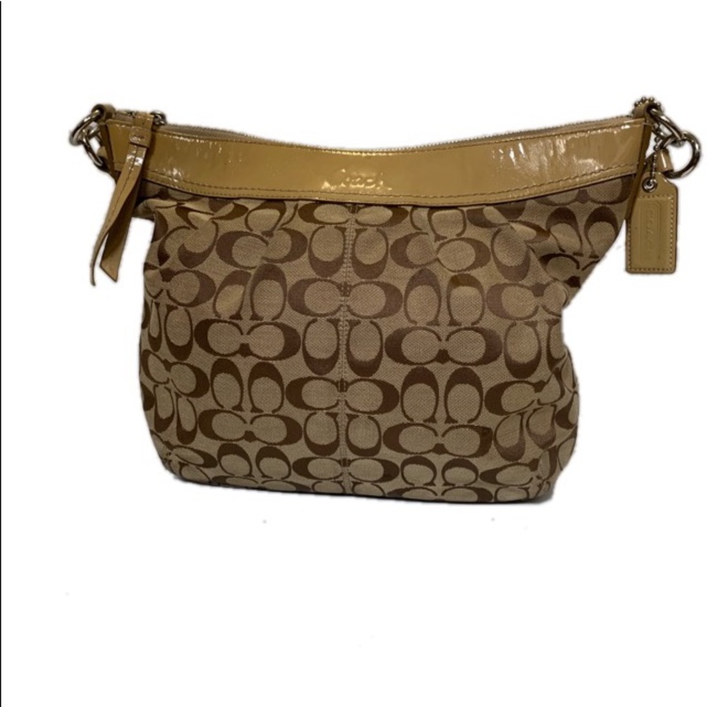 Soho Large Brown F13741 Brown Canvas Hobo Bag